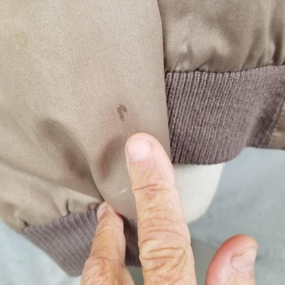 Vintage London Fog Jacket Mens 42 Brown Bomber Outdoors Unlimited Epaulet 80s - Picture 7 of 15